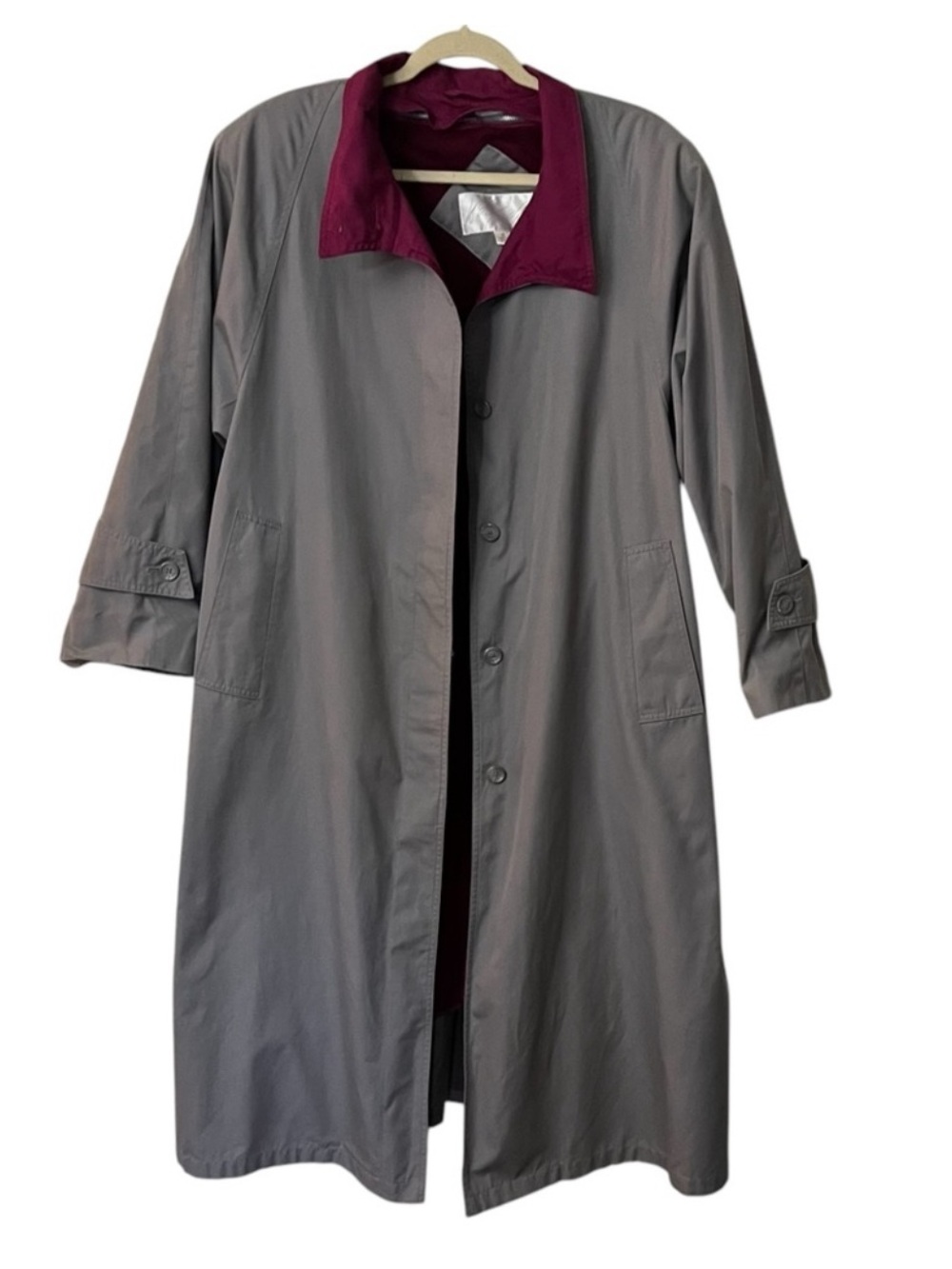 Lord & Taylor Vintage Gray Trench Coat Plus Size 16